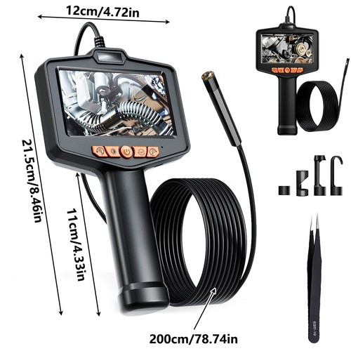 Industrial Endoscope Camera 4.3" LCD Screen Borescope Inspection Camera 1080P HD 2