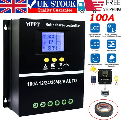 4000W 100A MPPT Solar Charge Controller Battery PV Regulator 12V/24V/36V/48V USB 1