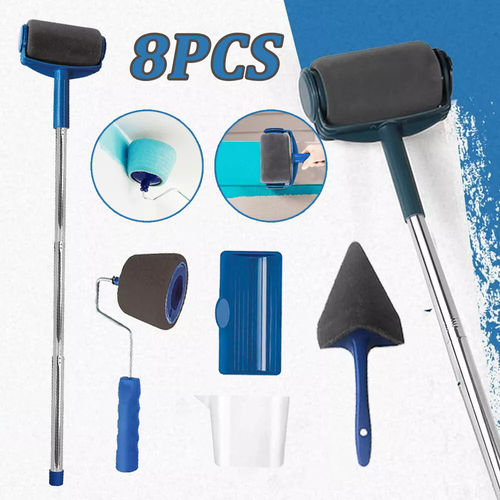 Paint Roller Brush With Detachable Extension Handle Filling Container 1