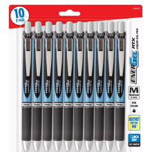 Pentel EnerGel RTX Nachfüllbare Premium Gelstift, (0,7mm) Nadelspitze, Ultra glatt, Schwarz, 10er Pack