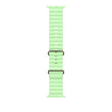 Apple Watch Band - Ocean Band - 49mm - Neon Green - One Size - Natural Titanium Finish