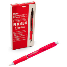 Pentel RSVP Super RT Kugelschreiber, (1,0 mm) mittlere Linie, rotes Tinte, 12er Box, (BX480-B)