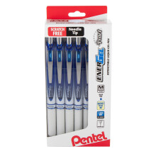 Pentel EnerGel PEARL Nachfüllbarer Gelstift, 0,7mm, Nadelspitze, blaue Tinte, 12er Set