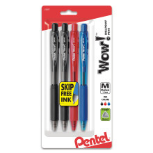 Pentel WOW! Nachfüllbare Kugelschreiber, mittlere Linie, gemischte Tinte, 4er Pack (BK440BP4M1)