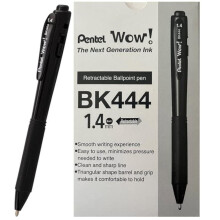 Pentel Wow! Nachfüllbare Kugelschreiber, (1,4mm) breite Linie, dreieckiger Schaft, schwarze Tinte, 12 Stück