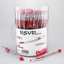 Pentel RSVP Kugelschreiber, (1,0 mm) Mittlere Linie, Rote Tinte, 72er Pack