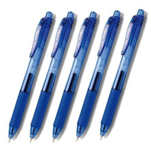 Pentel Energel X Gummi Griff & Klick Nachfüllbare feine Linie, Nadelspitze -BLN-105- Preis-Leistungs-Modell -0.5mm-blau Tinte-Wert Set