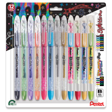 Pentel Sparkle und Krazy Pop, Metallic Gelstift, (1,0 mm), Breite Linie, 8 Farben