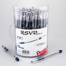 Pentel RSVP Kugelschreiber, (1,0mm) Mittelstrich, blaue Tinte, 72er Pack
