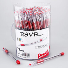Pentel RSVP Kugelschreiber, 0,7mm, feine Linie, rotes Tinte, 72er Packung (BK90PC72B)