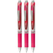 Pentel EnerGel RTX Nachfüllbare Gelstift, (0,7mm) Metallspitze, Mittlere Linie, Pinke Tinte, 3er Pack