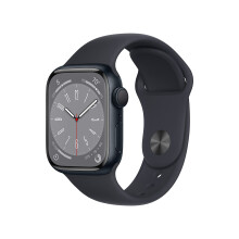 Apple Watch Series 8 (GPS, 41MM) - Mitternachts-Aluminiumgehäuse und Sportband S/M (Zertifiziert erneuert)