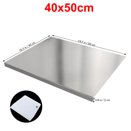 Stainless Steel Cutting Chopping Board Dough Board Meat Bread Kitchen Worktop 1