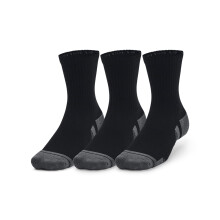 Under Armour Unisex-Adult Performance Baumwoll-Mid-Socken 3er Pack, (001) Schwarz/Grau, M