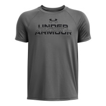 T-shirt à manches courtes Under Armour pour garçons, Castlerock / Noir, Taille M