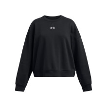 Sudadera Oversized Rival de Fleece para Niñas Under Armour, (001) Negro / Blanco, Pequeña