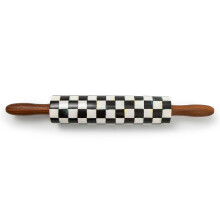 MACKENZIE-CHILDS Rouleau à pâtisserie, Accessoire mignon pour la cuisine, Noir et blanc à carreaux