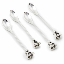 Ensemble de Cuillères à Espresso MACKENZIE-CHILDS, 4 Cuillères en Noir et Blanc