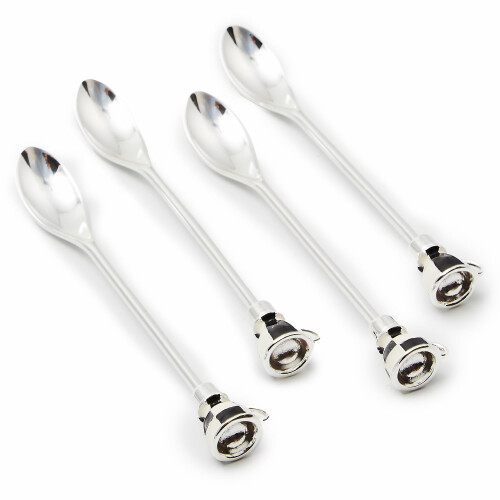 Set di Cucchiaini Espresso MACKENZIE-CHILDS, 4 Cucchiaini da Caffè e Tè, Bianco e Nero