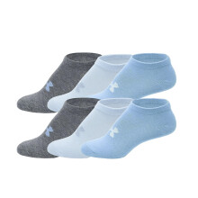 Chaussettes No-Show Femme UA Training Under Armour, Taille M (Pointure 6-10), 6 Paires, Bleues et Grises