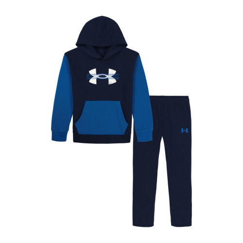 Under Armour Ensemble à capuche Under Armour pour garçons, Sweat à capuche et Pantalons en molleton, Rival Navy, 4 ans
