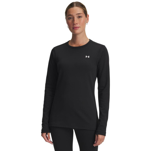 Under Armour Under Armour Women's Base Layer 3.0 Crew, (002) Nero / Bianco, Medio