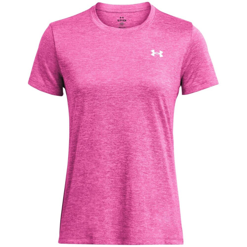 Under Armour Under Armour Dames Tech Twist Korte Mouwen Crew, (672) Super Pink / Wit, Groot
