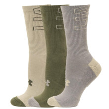 Under Armour UA Phenom Herrstrumpor, 3 par, En storlek passar 8-13, Grön och beige