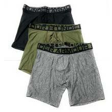 Under Armour Essential Tech 6 inch Boxerjock - 3-pack (US, Alpha, Large, Regular, Zwart/Groen/Grijs)