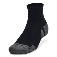 Under Armour Unisex-Adult Performance Cotton Quarter Strumpor 3-Pack, (001) Svart/Svart/Pitch Gray, Storlek L