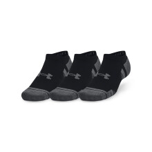 Under Armour Unisex-Adult Performance Cotton No Show Socks 3-Pack, (001) Svart/Svart/Pitch Gray, Medium