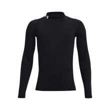 Under Armour Jungen HeatGear Armour Mock Langarm, Schwarz (001)/Weiß, Groß