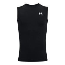 Under Armour Jungen HeatGear Armour ärmelloses T-Shirt, Schwarz (001)/Weiß, Groß