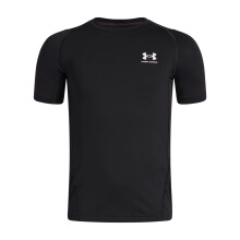 Under Armour Jungen HeatGear Armour Kurzarm-T-Shirt, (002) Schwarz / Weiß, Klein