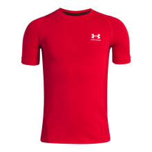 Under Armour Jungen HeatGear Armour Kurzarm-T-Shirt, (601) Rot / Weiß, X-Large