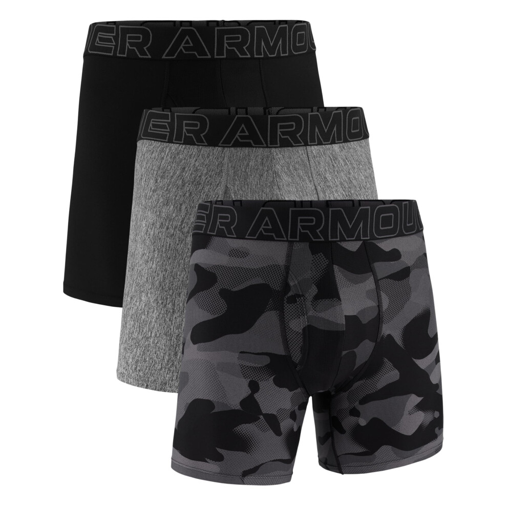 Under Armour Men's Black Performance Tech™ 6" Boxerjock® / / Castlerock L - Image 3