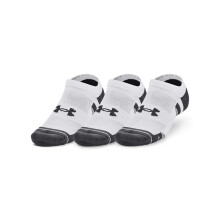 Under Armour Unisex-Adult Performance Cotton No Show Socks 3 Pack, (100) White/White/Pitch Gray, X-Large