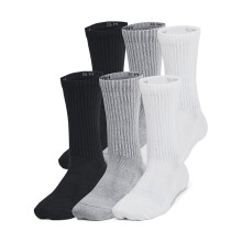 Under Armour Unisex-Child Youth Training Cotton Crew Socks 6 Pack, (035) Steel/White/Black, X-Small
