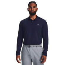 Under Armour Herren Performance Polo 3.0 Langarm, (410) Midnight Navy / Pitch Gray, Klein