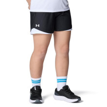 Shorts Under Armour para Niñas Tech Play Up de 5 Pulgadas, (001) Negro/Blanco/Blanco, Grande