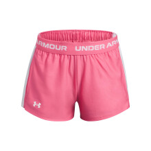 Pantalones Cortos Under Armour Tech Play Up para Niñas, (672) Rosa Super/Blanco/Blanco, X-Grande