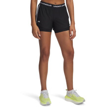 Under Armour Dames Tech Play Up 2 in 1 Shorts, (001) Zwart/Zwart/Wit, Medium
