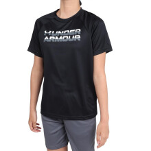 Under Armour Jungen Tech Split Logo T-Shirt, (001) Schwarz / Weiß, Groß
