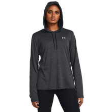 Sous-vêtements Femme Under Armour Velocity Hoodie, (001) Noir / Argent Métallique, Medium