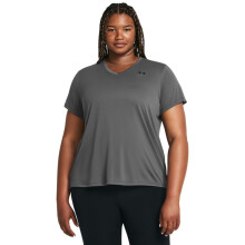 Under Armour Womens Tech Short Sleeve V Neck, (025) Castlerock / / Black, X-Small