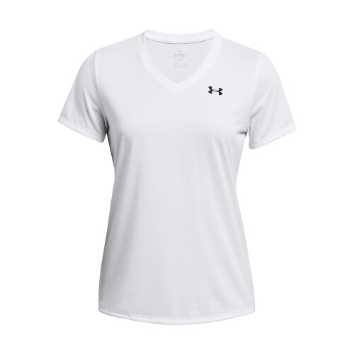 Under Armour Under Armour Womens Tech Short Sleeve V Neck, (100) White / / Black, Small