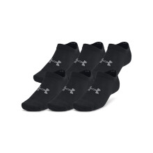 Under Armour Unisex-Adult Essential No Show Socken 6er-Pack, (001) Schwarz/Grau, Klein