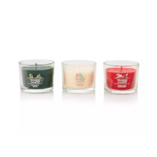 Yankee Candle Set van 3 Mini Kaarsen - Balsam & Cedar, Kerstkoekje, Sprankelende Kaneel