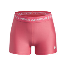 Shorty HeatGear para chicas Under Armour, (600) Rosa Bittersweet / Blanco, Talla Juvenil Grande
