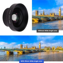 NEEWER HD 18mm Wide Angle Lens for - 100 View, 0.5X Magnification, for 17mm Threaded Clamp